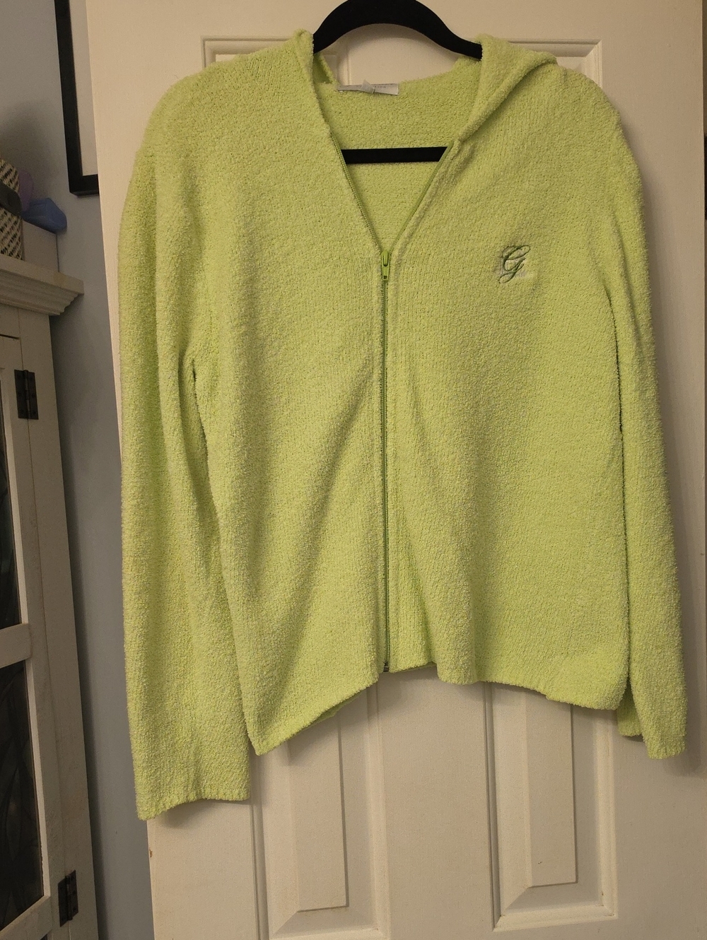 The Greenbrier Women's Lime Green Zip-Up Hoodie Sweater Size XL
